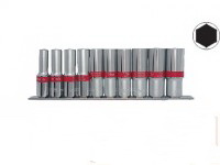 набор удлиненных торцевых головок 1/4", 6-ти гр., crv, 10шт., 4-13мм //matrix, купить metabo, купить husqvarna, купить bosch, купить makita, купить hitachi, купить hikoki, купить oregon, купить stihl