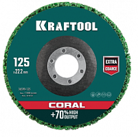 kraftool 125 х 22.2 мм, круг полимерно-шлифовальный синтетический абразивный (36599-125), купить metabo, купить husqvarna, купить bosch, купить makita, купить hitachi, купить hikoki, купить oregon, купить stihl