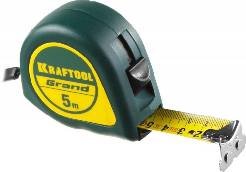 рулетка kraftool grand, обрезиненный пластиковый корпус, 5м/25мм, купить metabo, купить husqvarna, купить bosch, купить makita, купить hitachi, купить hikoki, купить oregon, купить stihl