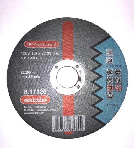 круг отр нерж sp-novorapid 125x1,0x22,23 мм cn metabo, купить metabo, купить husqvarna, купить bosch, купить makita, купить hitachi, купить hikoki, купить oregon, купить stihl
