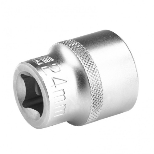 головка торцевая, 24 мм, 12-гранная, crv, под квадрат 1/2", хромированная// stels, купить metabo, купить husqvarna, купить bosch, купить makita, купить hitachi, купить hikoki, купить oregon, купить stihl