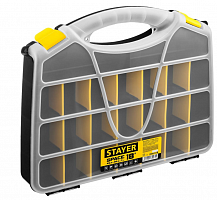 stayer  space-18, 455 х 355 х 70 мм, (18"), пластиковый органайзер с 21 ячейкой (38038-18), купить metabo, купить husqvarna, купить bosch, купить makita, купить hitachi, купить hikoki, купить oregon, купить stihl
