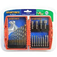набор бит практика 24шт биты, головки, сверла по металлу tin 1.0-6.5мм, купить metabo, купить husqvarna, купить bosch, купить makita, купить hitachi, купить hikoki, купить oregon, купить stihl