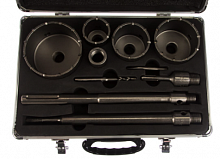 зубр  d 33, 68 мм, alu кейс, набор коронок по бетону с оснасткой, профессионал (29185-h2-10), купить metabo, купить husqvarna, купить bosch, купить makita, купить hitachi, купить hikoki, купить oregon, купить stihl