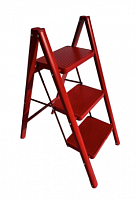 стремянка стальная особопрочная, модель dls403r ( красный цвет), 3 ступени, 68 , купить metabo, купить husqvarna, купить bosch, купить makita, купить hitachi, купить hikoki, купить oregon, купить stihl