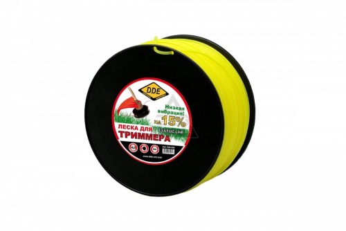 корд триммерный на катушке dde "hard line" (круг армированный) 2,4 мм х 180 м, серый/красный, купить metabo, купить husqvarna, купить bosch, купить makita, купить hitachi, купить hikoki, купить oregon, купить stihl