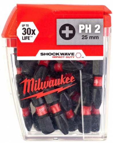 Насадка Milwaukee SHOCKWAVE PH2 25мм (25шт) — купить в интернет-магазине amurinstrument.ru с доставкой по Благовещенску | Каталог с характеристиками и ценами насадка milwaukee shockwave ph2 25мм (25шт), купить metabo, купить husqvarna, купить bosch, купить makita, купить hitachi, купить hikoki, купить oregon, купить stihl