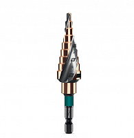 kraftool cobalt 4-20мм, 9 ступеней, азотирование, винтовая спираль, сверло ступенчатое(29691-4-20-9), купить metabo, купить husqvarna, купить bosch, купить makita, купить hitachi, купить hikoki, купить oregon, купить stihl