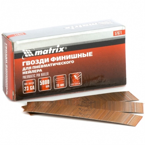 Гвозди финишные (шпильки) 23GA диам. 0,64 мм длина -15 мм,5000 шт// MATRIX — купить в интернет-магазине amurinstrument.ru с доставкой по Благовещенску | Каталог с характеристиками и ценами гвозди финишные (шпильки) 23ga диам. 0,64 мм длина -15 мм,5000 шт// matrix, купить metabo, купить husqvarna, купить bosch, купить makita, купить hitachi, купить hikoki, купить oregon, купить stihl