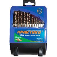 набор сверл по металлу практика "сделай сам", 19 шт, 1 - 10 мм в металлической кассете, купить metabo, купить husqvarna, купить bosch, купить makita, купить hitachi, купить hikoki, купить oregon, купить stihl