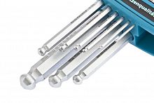 набор ключей имбусовых hex, 1,5–10 мм, s2, 9 шт.,  удлиненные  с  шаром, сатинированные// gross, купить metabo, купить husqvarna, купить bosch, купить makita, купить hitachi, купить hikoki, купить oregon, купить stihl