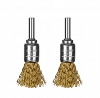 зубр  2 шт, 17 мм, витая стальная латунированная проволока 0.3 мм, набор кистевых щеток-крацовок для, купить metabo, купить husqvarna, купить bosch, купить makita, купить hitachi, купить hikoki, купить oregon, купить stihl