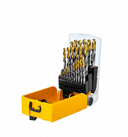набор сверл по металлу, 1-13 мм, р6м5к8-tin, golden tip, 25 шт // denzel, купить metabo, купить husqvarna, купить bosch, купить makita, купить hitachi, купить hikoki, купить oregon, купить stihl