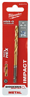 сверло по металлу milwaukee redhex hss-g tin 6мм (1шт), купить metabo, купить husqvarna, купить bosch, купить makita, купить hitachi, купить hikoki, купить oregon, купить stihl