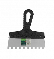 шпатель из нержавеющей стали, 200 мм, зуб 10х10 мм, пластмассовая ручка// сибртех, купить metabo, купить husqvarna, купить bosch, купить makita, купить hitachi, купить hikoki, купить oregon, купить stihl